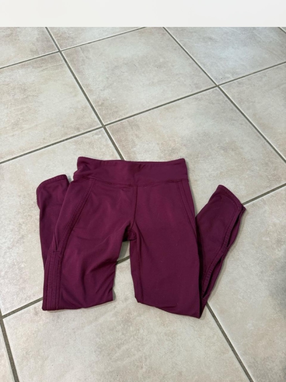 Free People Women's Maroon High-Rise Active Leggings